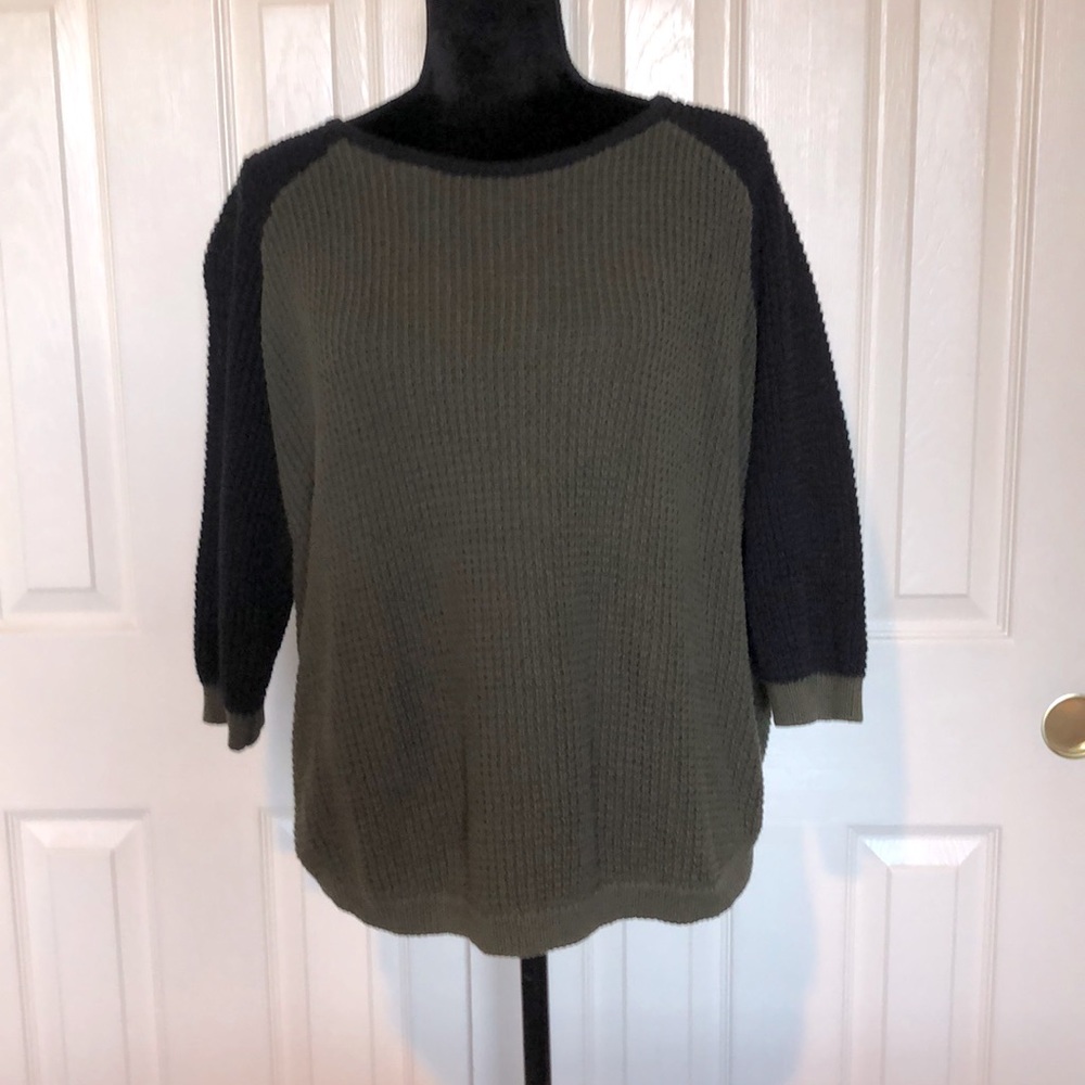 Women’s Dolman Olive and Black Sweater
